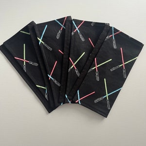 Servilletas de tela con forma de sable de luz de Star Wars, regalo para frikis, regalo para anfitrionas, regalo para papá, regalo de inauguración de la casa, lonchera para niños, regalo para el Día del Padre