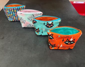 Cat Lover Zippered Bag, Travel pouch, Accessory Makeup Bag, Ditty Bag, Travel organizer, Purse Organizer, Cat Lady gift