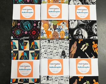 Servilletas de cóctel reversibles de tela de Star Wars, regalo para fanáticos, regalo para papá, accesorios de Star Wars, Darth Vader, regalo de inauguración de casa, lonchera infantil