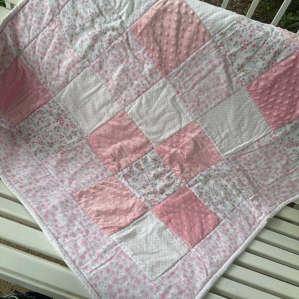 Pink Baby Quilt Etsy