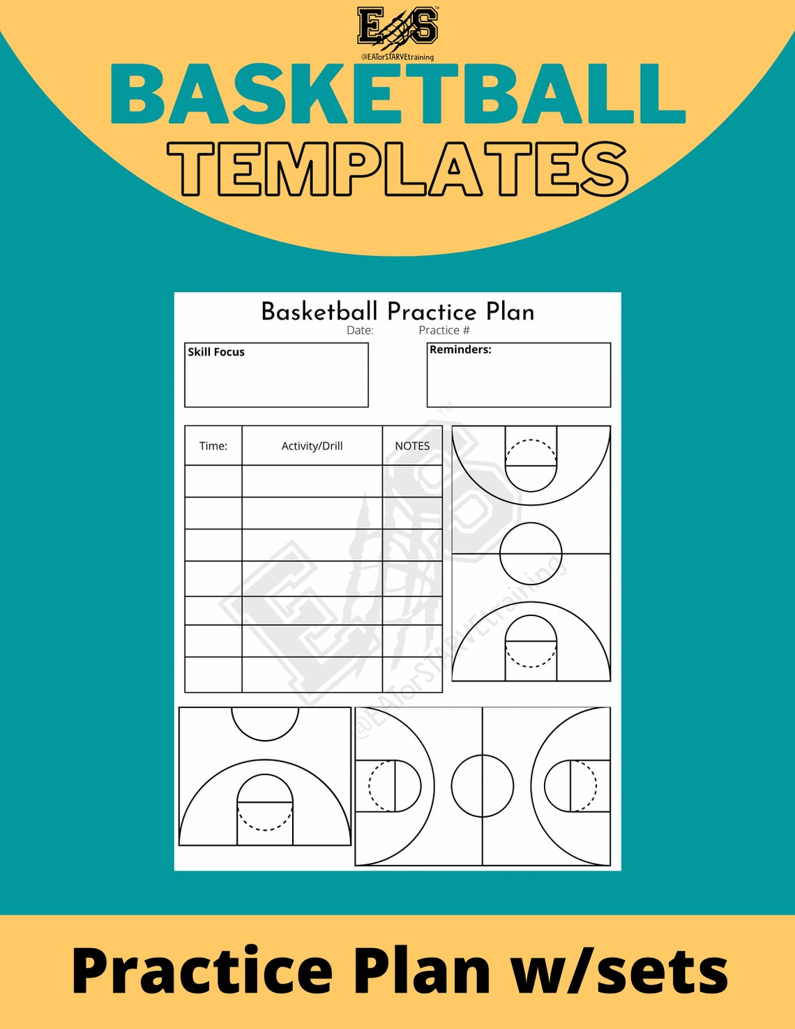 Basketball Practice Templates - Etsy