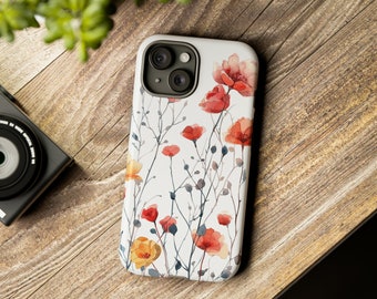 Roses Floral Watercolor Tough Case, Floral Aesthetics, iPhone 15 14 13 12 11 Xs 8