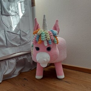 Giulia&#39;s Unicorn Stool German Instructions, PDF, Crochet, Chair, Children,
