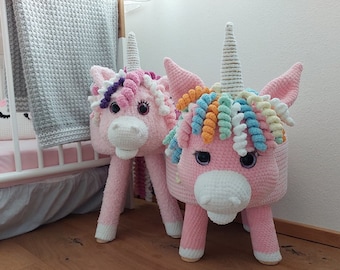 Crochet Pattern US Terms Giulia's Unicorn Stool Cover Horse Pony