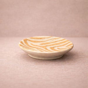 Zebra Blaze aardewerk minischaaltje | Geelbruin gestreept decor met dierenprint