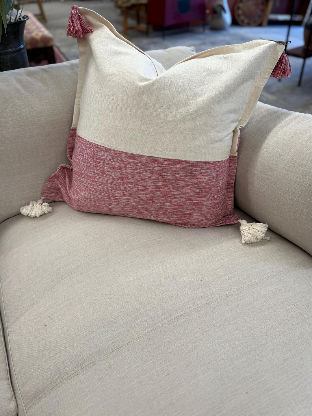 Two Tone Horizontal Heathered Design Pillowcases 22’’ X 22’’ - Etsy