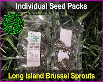 Heirloom Brussels Sprouts Vegetable Seed Packs - Brussels Sprouts Seeds - Non Gmo - Heirloom Vegetable Seeds - Brussel Brussels Sprouts Seed