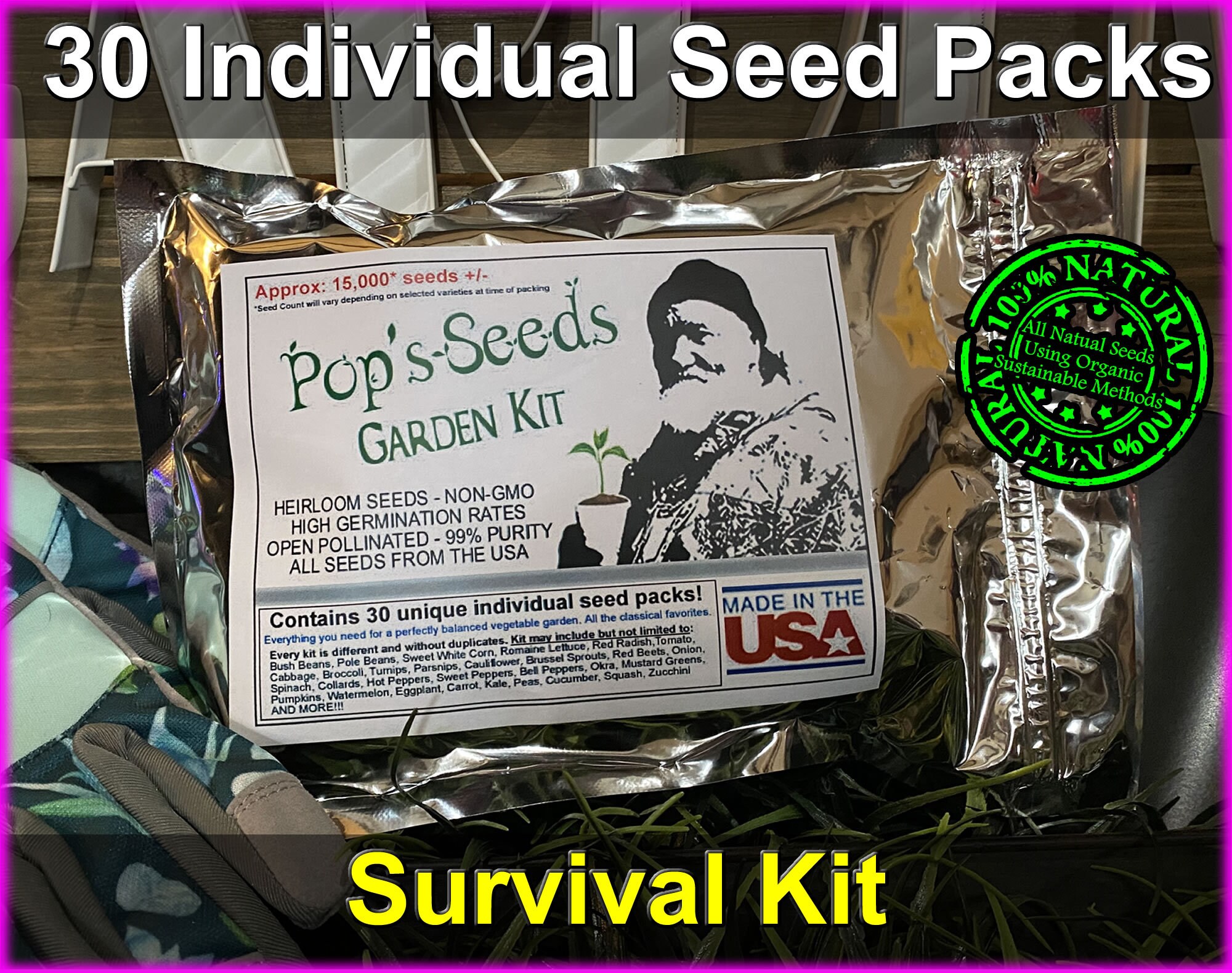 IN STOCK NOW! Free Shipping - 15,000 Heirloom Vegetable Seed Pack Kit…