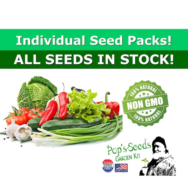 Individual Heirloom Seeds! Create your own Garden Kit - Survival Emergency Vegetable Garden