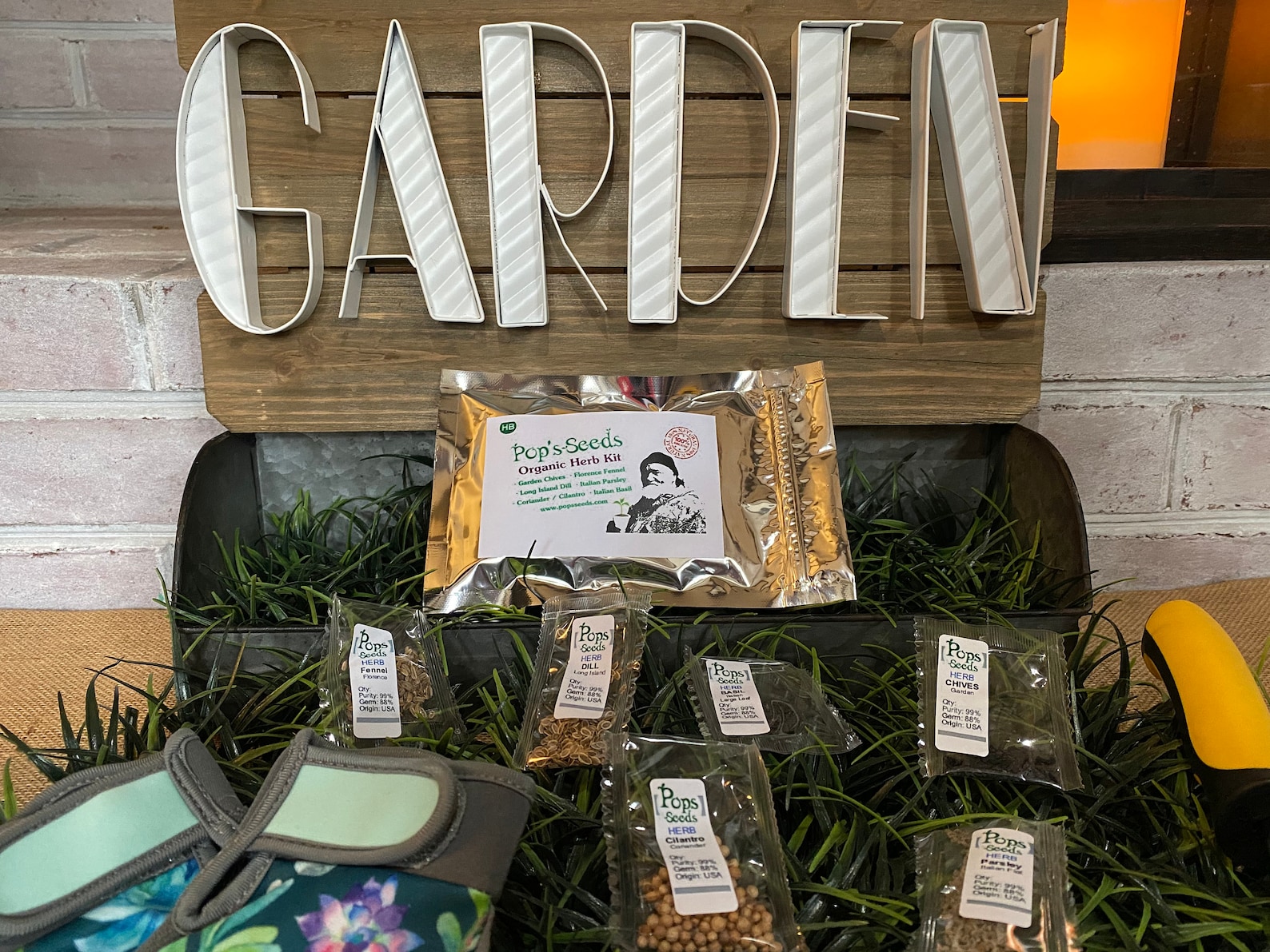 Organic Kitchen Herb Kit Indoor Herb Garden Kit Organic Etsy