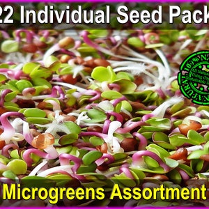 Microgreen Assortment - 11 Variety Microgreen Blend - Emergency Survival Seed Bank - Non GMO Seeds - Vegetable Seeds - Free Shipping!