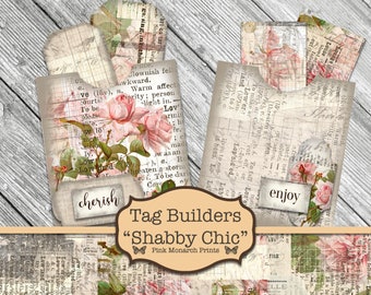 Gift Label Journal Embellishments Scrapbook Tag Shabby Chic 1920/'s Unique Handmade