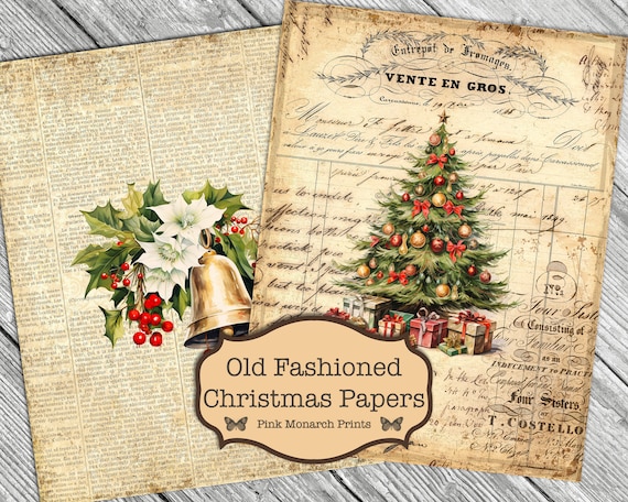 ジャンクジャーナル　クリスマス　ビンテージ ヴィンテージクリスマスペーパー：伝統的なジャンクジャーナルキット