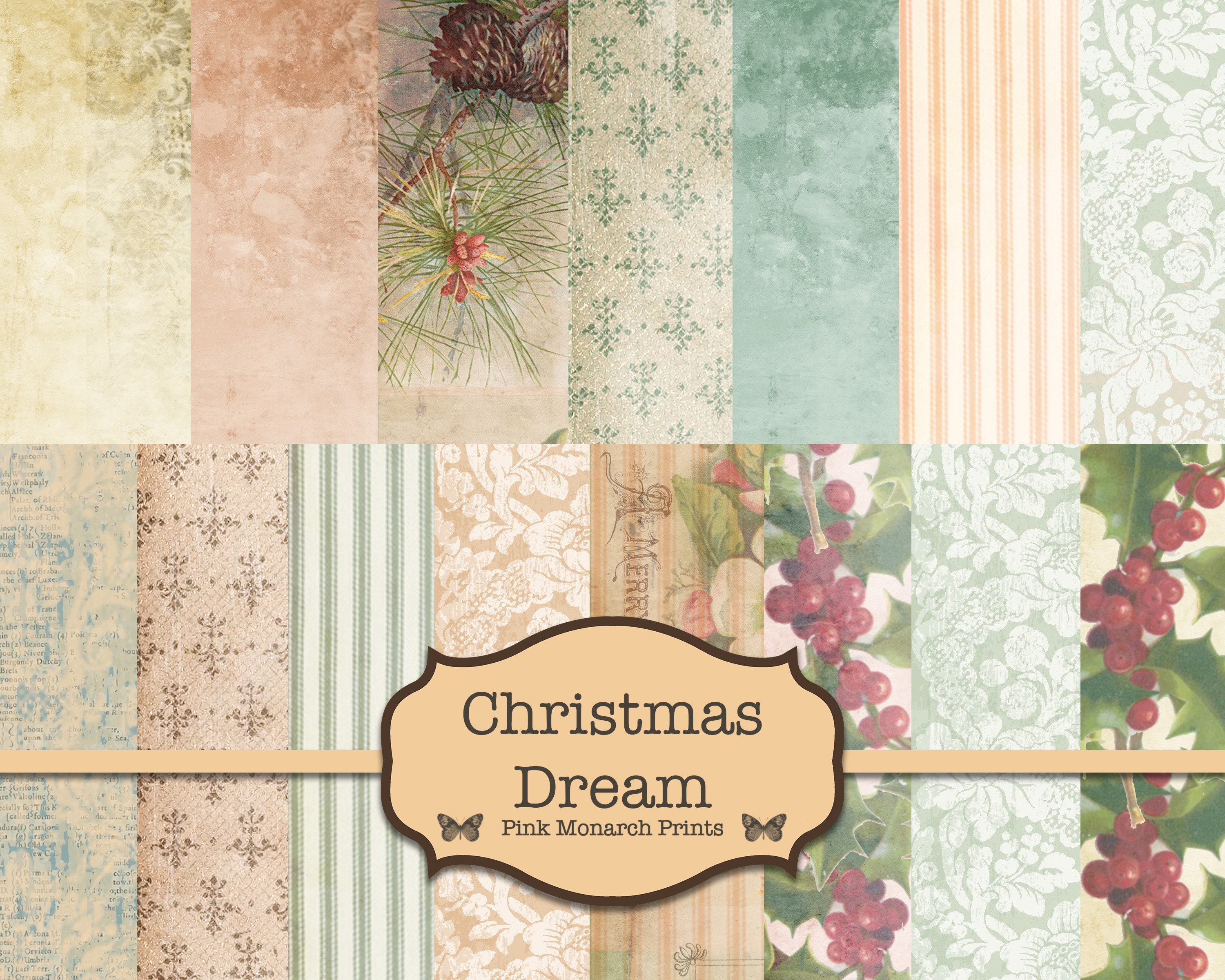 Junk Journal Kit, Junk Journaling Christmas, Digital Christmas Paper ...