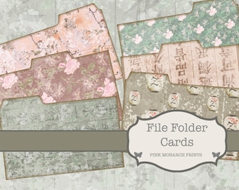 Printable File Folder, Mini File Folders, Asian Junk Journal, Junk Journal File Folder, Japanese Junk Journal Kit, Printable File Folders