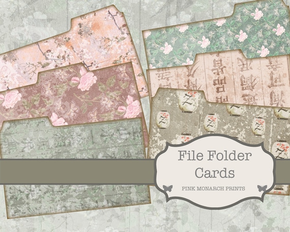 Printable File Folder, Mini File Folders, Asian Junk Journal, Junk Journal File Folder, Japanese Junk Journal Kit, Printable File Folders