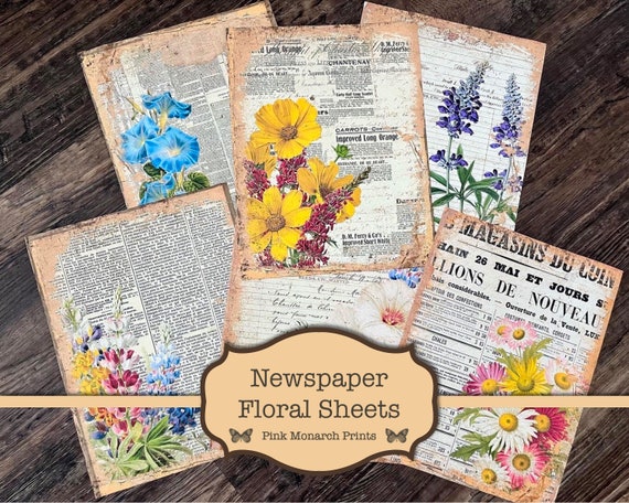 Flower Shop Folio, Junk Journal Kit, Digital Junk Journal, Junk