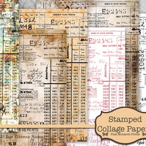 Vintage Papiere, Digital Junk Journal, Digitales Papier, Junk Journal Printable, Junk Journal Digitales Papier, Vintage Papier bedruckbar, Grungy