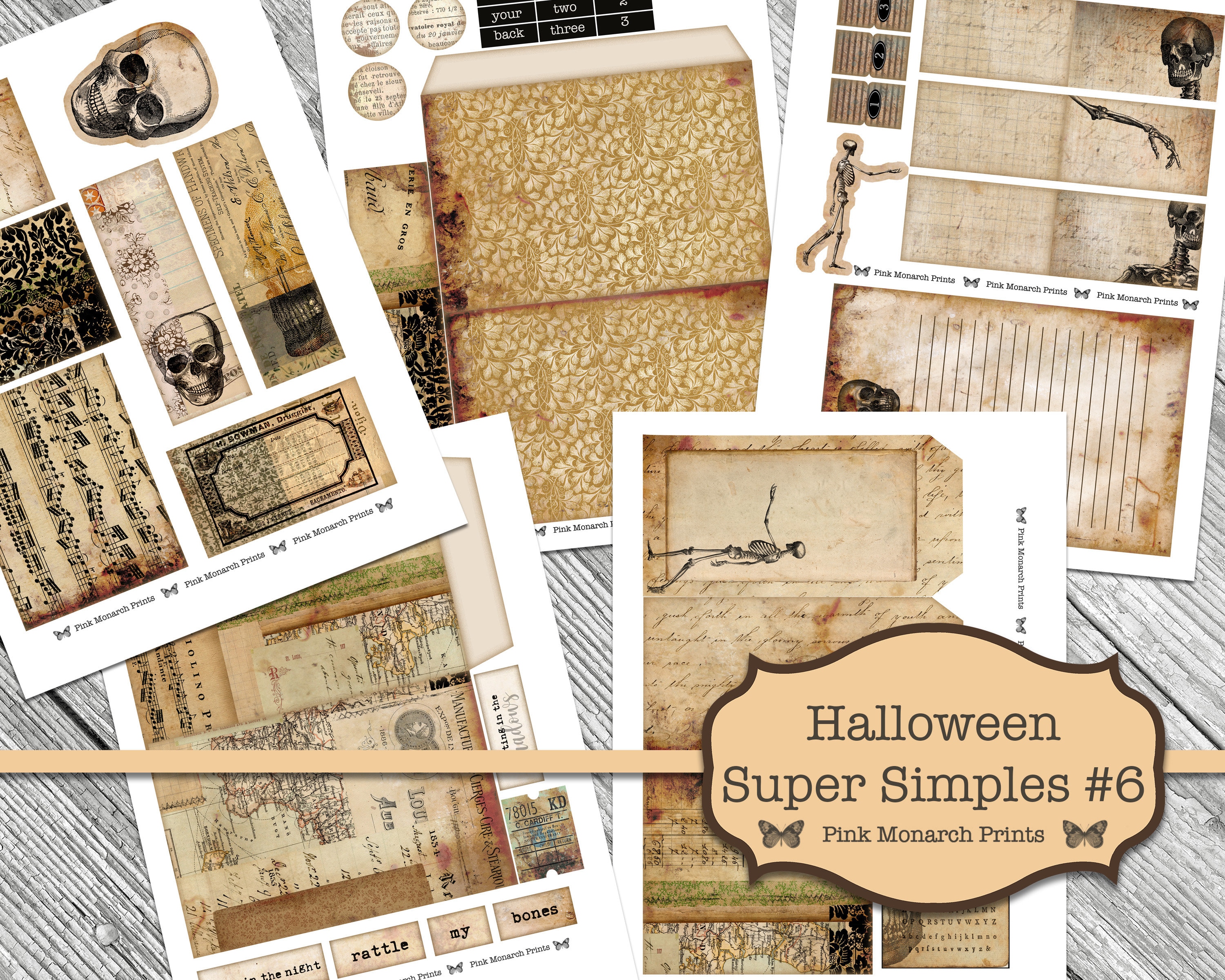 ハロウィン スーパーシンプル 6、ジャンク ジャーナル キット