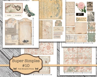 Super Simples 10, Junk Journal Kit, Digital Junk Journal