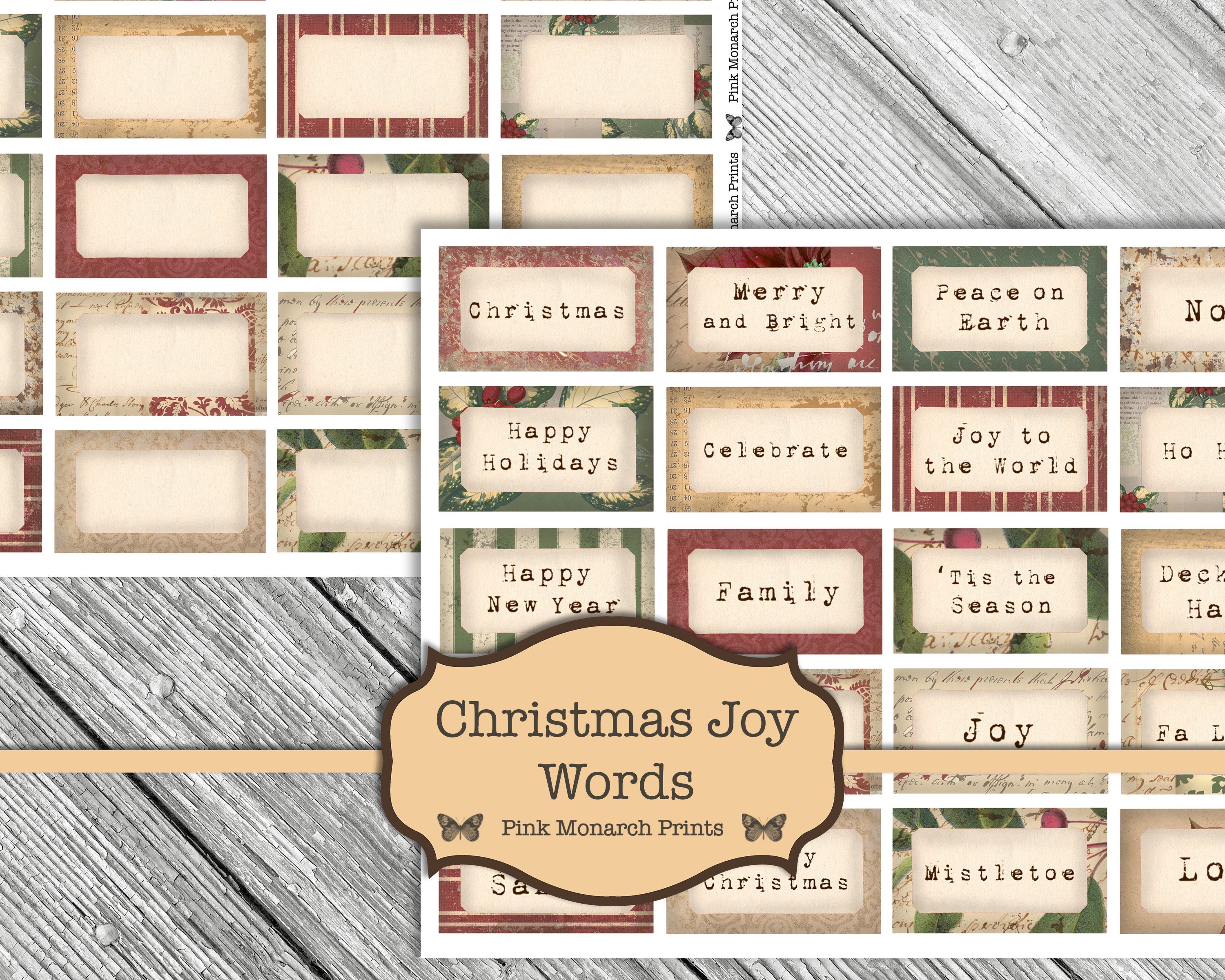 Embellishments Paper, Party & Kids Junk Journaling Words for Junk