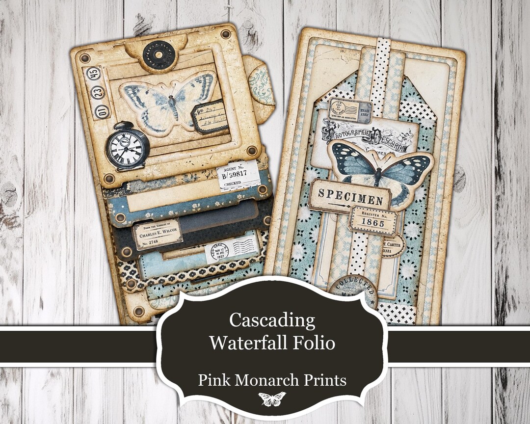 Cascading Waterfall Folio, Printable Paper Craft, July 2026 Gold Project (Digital Download