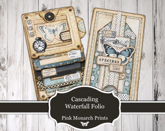 Cascading Waterfall Folio, Printable Paper Craft, July 2026 Gold Project (Digital Download)