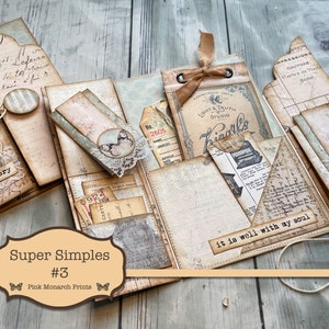 Super Simples 3, Junk Journal Kit, Digital Junk Journal, Junk Journaling Ephemera, Floral Junk Journal, Junk Journaling Kit, Tags, Pockets