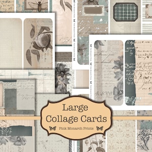 Junk Journaling Kit, Junk Journal Printable, Collage Papers, Junk Journal Papers, Printable Collage Sheets. Junk Journaling Ephemera, Grungy