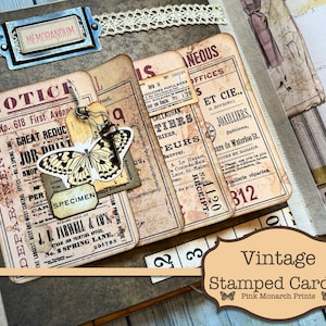 Cartes estampées vintage, fournitures pour journal indésirable, éphémères vintage, éphémères pour journal indésirable, téléchargement numérique, journal indésirable imprimable, étiquette vintage