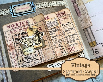 Vintage Stamped Cards, Junk Journal Supplies, Vintage Ephemera, Junk Journal Ephemera, Digital Download, Junk Journal Printable, Vintage Tag
