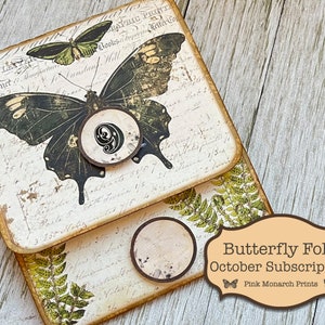 Butterfly Folio, October Subscription, Junk Journal Kit, Digital Junk Journal, Junk Journal Folio, Junk Journaling, Digital Folio, Easy