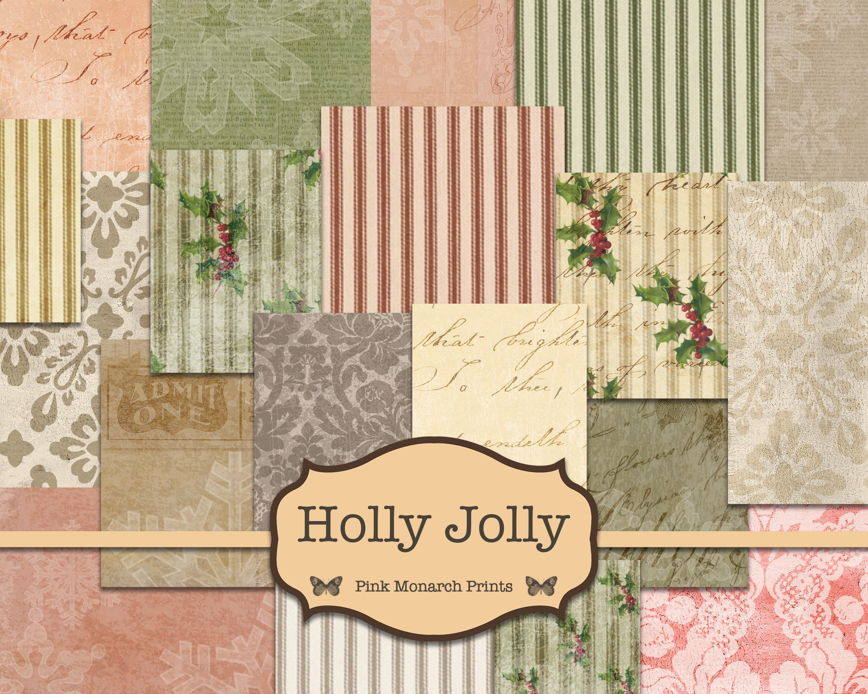 Junk Journal Kit, Junk Journaling Christmas, Digital Christmas Papers…