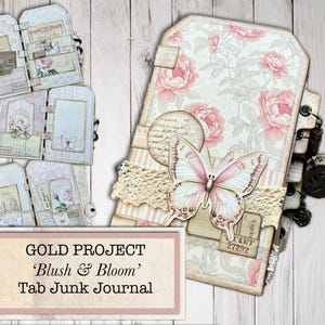 Kit de julho de 2025, Projeto Blush & Bloom GOLD, Kit de diário de lixo com abas, Digital, Diário de lixo, Kit de diário de lixo, Diário de lixo, Imprimível