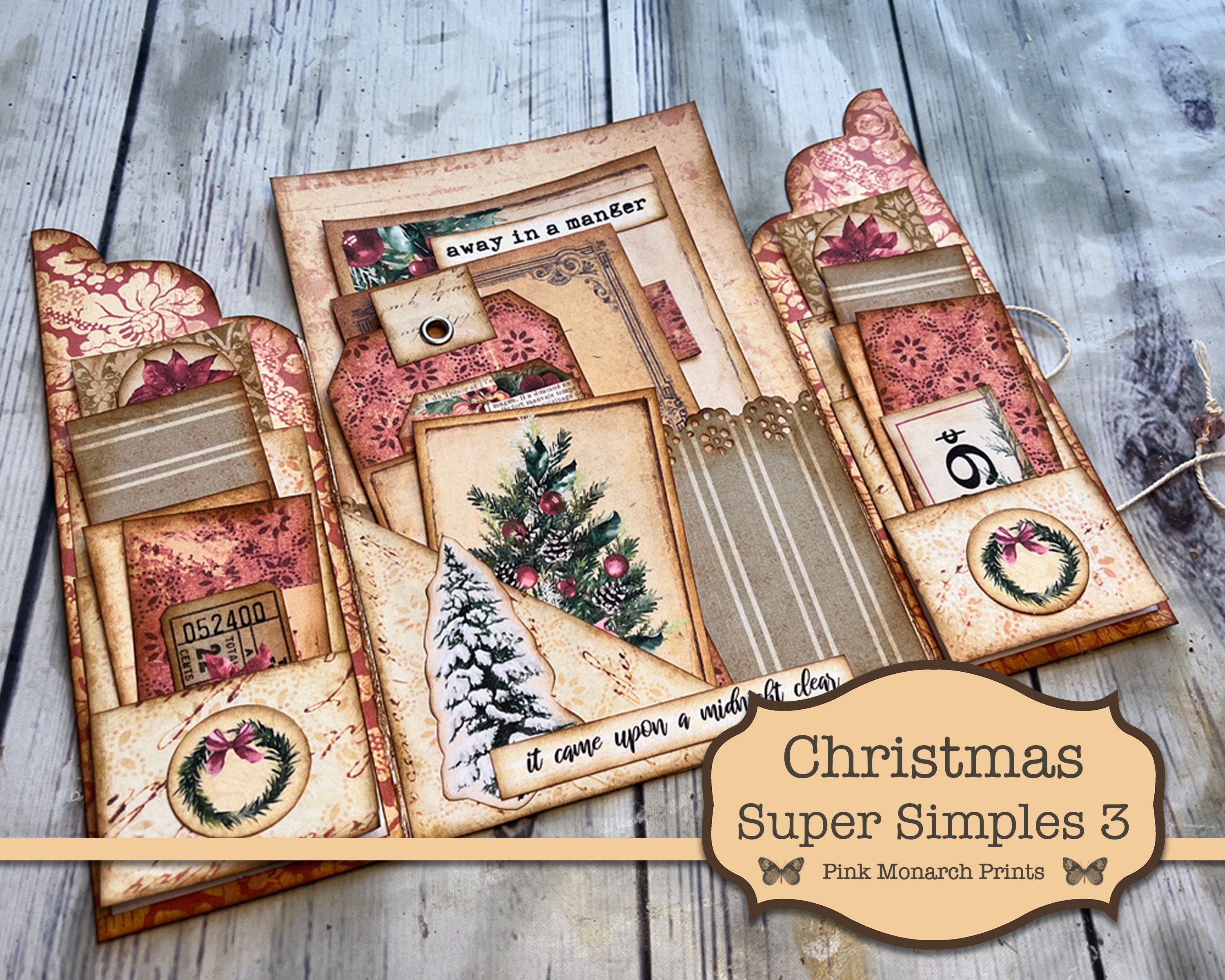 Christmas Junk Journal Kit, Christmas Scrapbook Kit 45+ Holiday Craft  Supplies