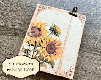 Sunflowers and Such Book, Junk Journal Kit, Digital Junk Journal, Junk Journal Complete Kit, Junk Journaling, Journal Digital, Easy, Printab