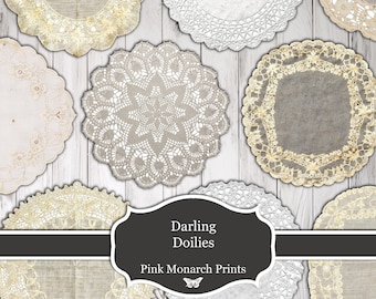 Darling Doilies, Printable Vintage Lace Doily, Fussy Cuts, Junk Journaling and Scrapbooking (Digital Download)