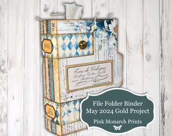 File Folder Binder, May Gold Project, Midnight Floral, Digital Product, Junk Journal Folio, Floral, Junk Journal, Junk Journal Kit, Folio