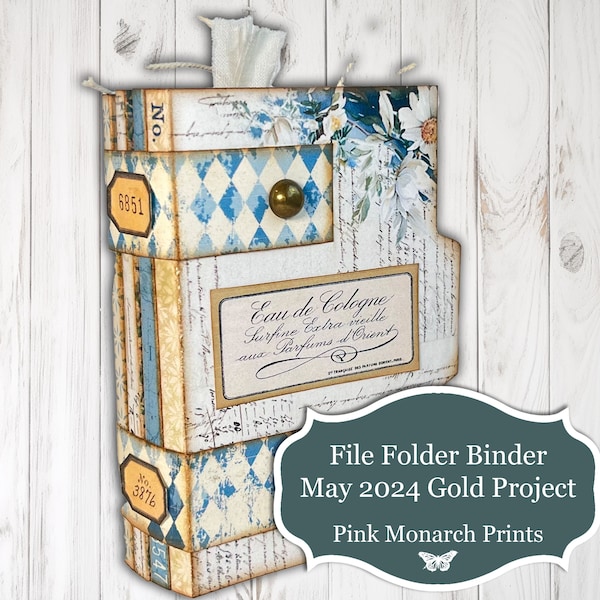 File Folder Binder, May Gold Project, Midnight Floral, Digital Product, Junk Journal Folio, Floral, Junk Journal, Junk Journal Kit, Folio