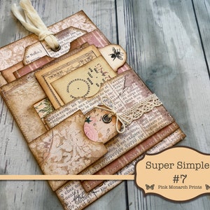 Super Simples 7, Junk Journal Kit, Digital Junk Journal, Junk Journaling Ephemera, Floral Junk Journal, Junk Journaling Kit, Tags, Pockets