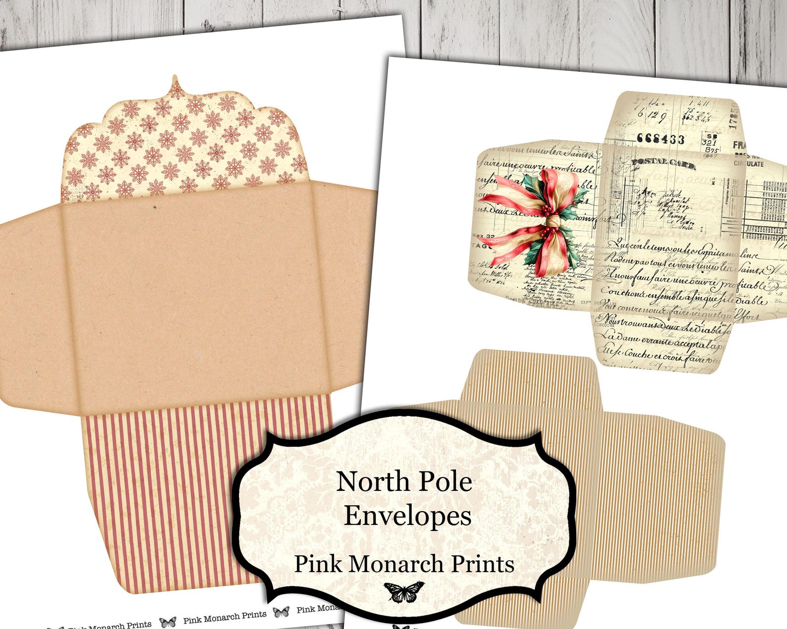 North Pole Envelopes, Envelope Varieties, Digital, Printable, Junk