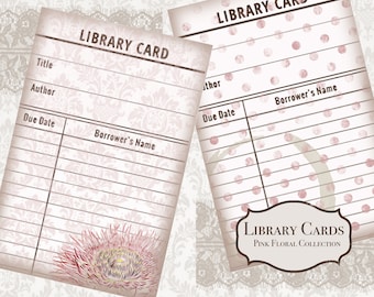 Digital Journaling Cards, Junk Journaling, Digital Ephemera For Junk Journals, Journaling Cards Digital, Library Cards Printable Butterflies