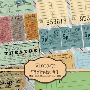 Vintage Tickets, Junk Journal Kit, Junk Journaling Digitals, Collage, digitale Tickets, druckbare Tags, Junk Journal Ephemera, Verzierungen