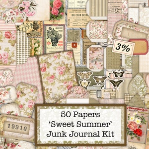 August Subscription Complete Kit, Digital Junk Journal Kit, Junk Journal Starter Kit, Junk Journal Pages, Junk Journaling Kit, Tags, Ephemer