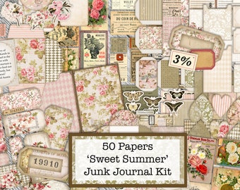 August Subscription Complete Kit, Digital Junk Journal Kit, Junk Journal Starter Kit, Junk Journal Pages, Junk Journaling Kit, Tags, Ephemer
