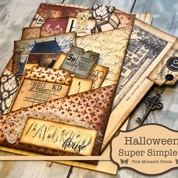 Halloween Super Simples 8, Junk Journal Kit, Junk Journal, Folio, Junk Journaling Ephemera, Halloween Junk Journal, Halloween Digital Kit