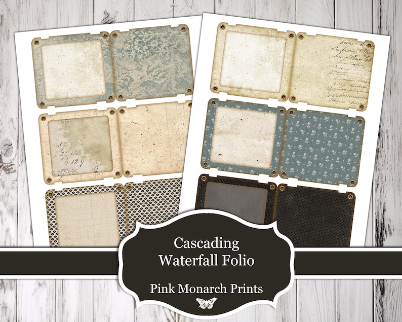 Cascading Waterfall Folio, Printable Paper Craft, July 2026 Gold Project (Digital Download) image 3