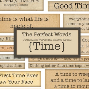 Citazioni di tempo, Parole ispiratrici digitali, Parole stampabili per il diario spazzatura, Parole per il diario spazzatura, Migliori collage effimeri, Citazioni di parole vintage,