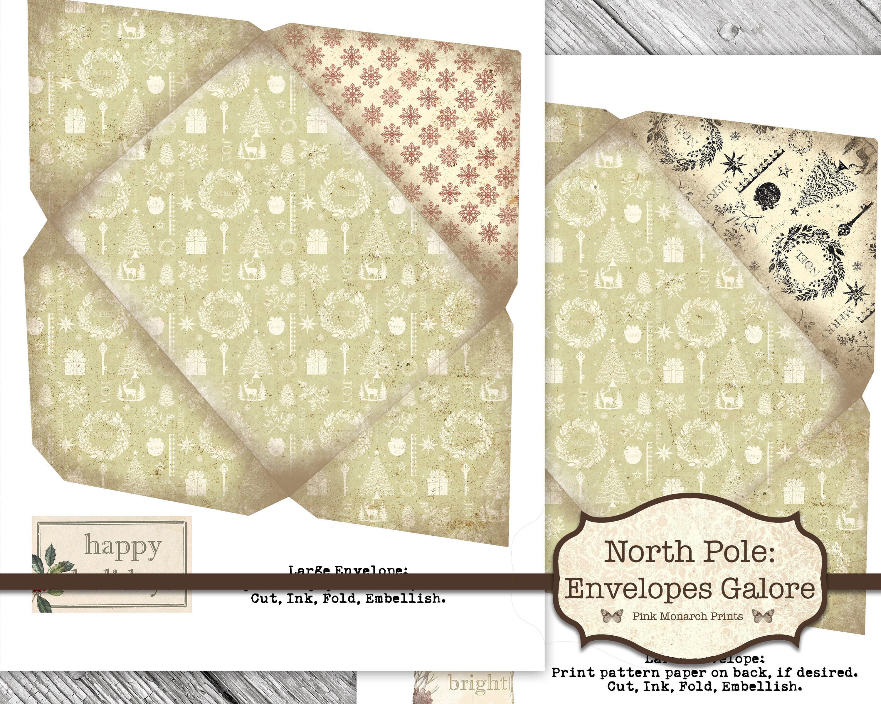 North Pole Envelopes Galore, Envelope Varieties, Digital Junk Journal