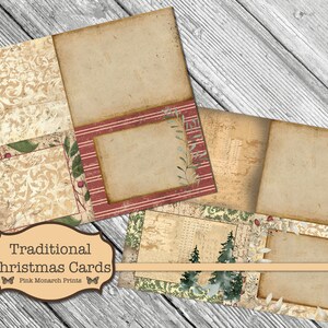 Traditional Christmas Cards, Junk Journaling Kit, Printable Christmas Cards, Junk Journal Christmas, Junk Journaling Ephemera, Printable bild 4